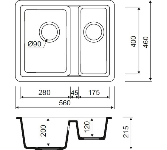 Кухонная мойка IDDIS Tanto Granucryl для подстольного монтажа песок TU4P565i87