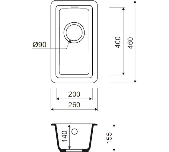 Кухонная мойка IDDIS Tanto Granucryl для подстольного монтажа белый TU1W261i87