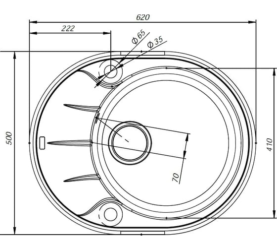 Кухонная мойка IDDIS Kitchen G Granucryl 620x500 мм сафари K09S621i87