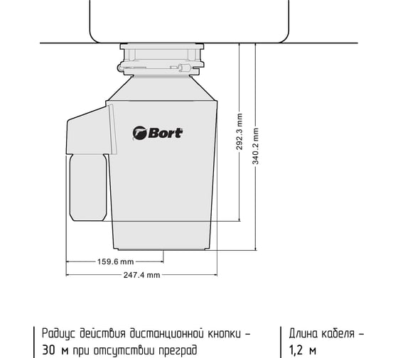 Измельчитель пищевых отходов BORT Alligator Green 93417463