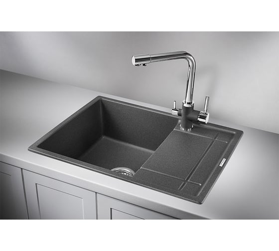 Кухонная кварцевая мойка GRANULA GR-6501 графит
