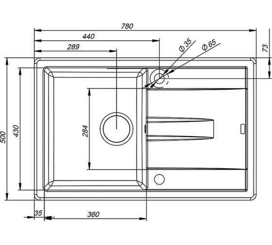 Мойка IDDIS Vane G granucryl, песок 780х500 V13P781i87