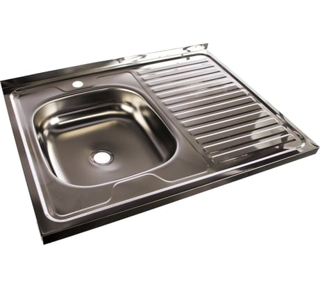 Нержавеющая мойка Владикс V-401 накладная 800х600 мм, 0,4 мм, левая 023-3336