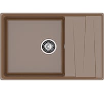 Мраморная мойка GRANFEST LEVEL GF-LV-760L чаша+крыло 760х500 терракот LV--760 L тер