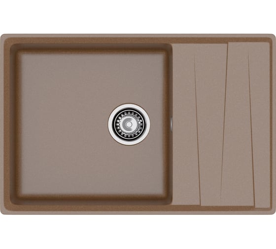 Мраморная мойка GRANFEST LEVEL GF-LV-760L чаша+крыло 760х500 терракот LV--760 L тер 1