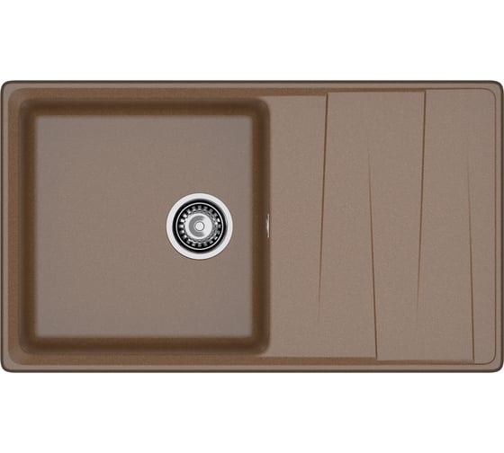Мраморная мойка GRANFEST LEVEL GF-LV-860L чаша+крыло 860х500 терракот LV--860 L тер