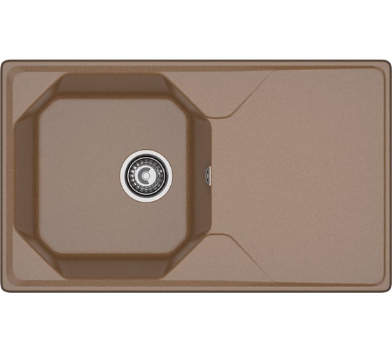 Мраморная мойка GRANFEST UNIQUE GF-U-840L чаша+крыло 840х500 терракот U--840 L тер