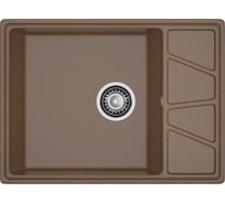 Мраморная мойка GRANFEST VERTEX GF-V-680L чаша с крылом 680х500 мм, терракот V-680 L тер