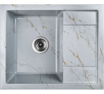 Мойка для кухни из искусственного камня WISENT мрамор серо-золотой беларусь 595x495x220 WB19-15/WGER013