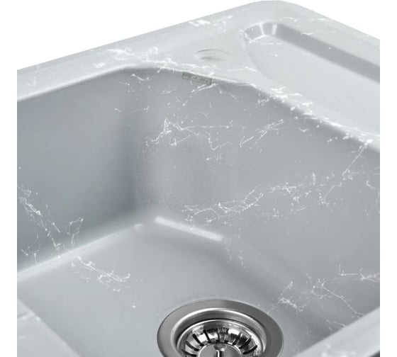 Мойка для кухни из искусственного камня WISENT мрамор серо-белый беларусь 490x790x220 WE08-17/WGER013