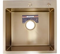 Кухонная мойка Gerhans Премиум 500х500 мм, толщина 3 мм, глубина 220 мм, нержавеющая сталь, золотой сатин K35050G 11061