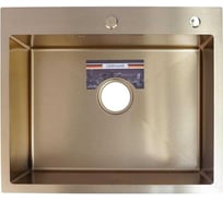 Кухонная мойка Gerhans Премиум 600х500 мм, 3 мм, глубина 220 мм, нержавеющая сталь, золотой сатин K36050G 11079