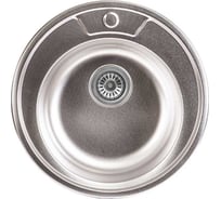 Мойка круглая AKS толщина 0.8 мм, диаметр 510 мм, декорированная, сифон AK 10990