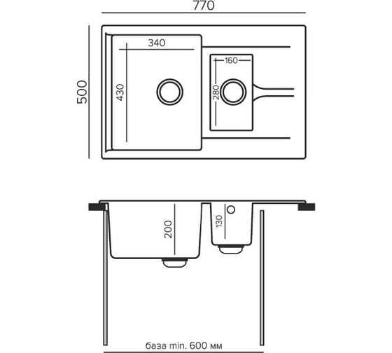 Кухонная мойка Polygran brig-770 №314 светло-серый 854918