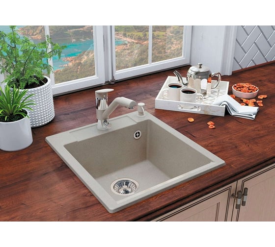 Кухонная мойка Polygran argo-460 №327 кремовый 854666