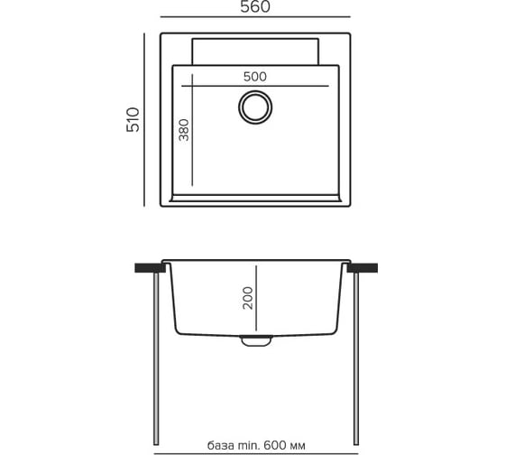 Кухонная мойка Polygran argo-560 №327 кремовый 854703
