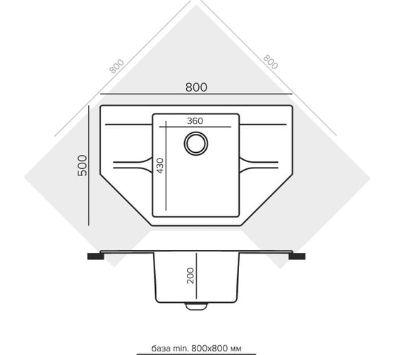 Кухонная мойка Polygran riff-800 №328 опал 855557
