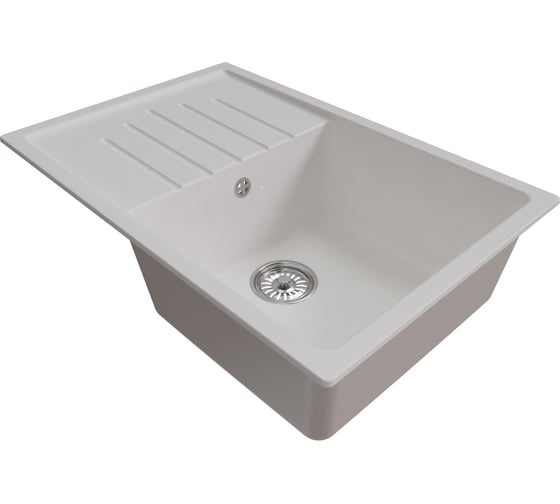 Мойка MIXLINE ML-GM19 с крылом, ультра-белая 341, 750х500х200мм NEW 551987