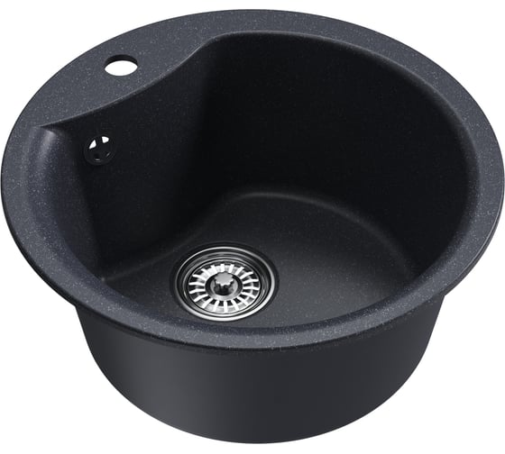 Мойка MIXLINE ML-GM12 круглая, антрацит 343, 480 мм глубина чаши 210 NEW 551840