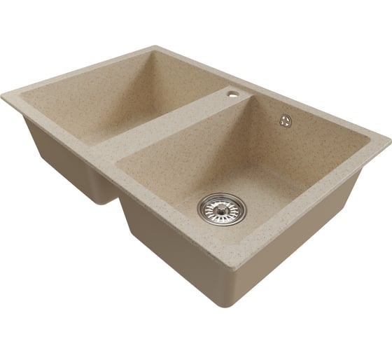 Мойка MIXLINE ML-GM23 двухчашевая, бежевая 328, 770х500х190 мм NEW 552040