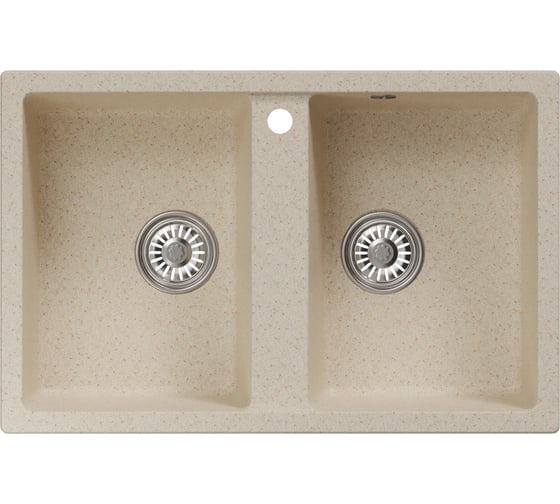 Мойка MIXLINE ML-GM23 двухчашевая, бежевая 328, 770х500х190 мм NEW 552040