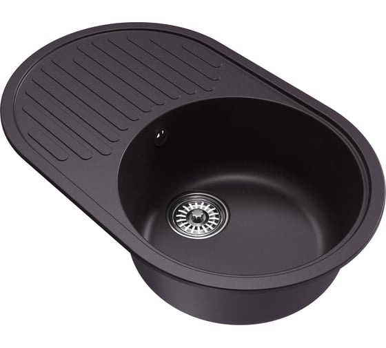 Мойка MIXLINE ML-GM16 овальная с крылом, шоколад 345, 730х465х180 мм NEW 551935