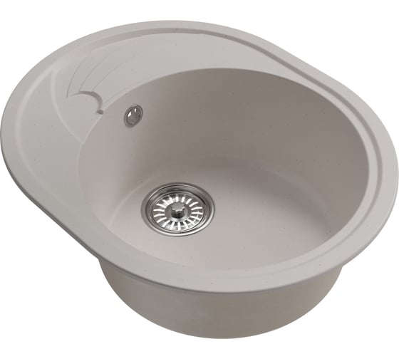 Мойка MIXLINE ML-GM17 овальная с крылом, белая 331, 580х470х180 мм NEW 551942