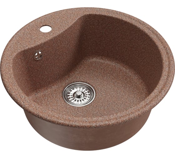 Мойка MIXLINE ML-GM09 круглая, терракотовая 307, 510 мм глубина чаши 190 NEW 551794