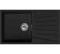 Мойка MIXLINE ML-GM20 с крылом, ультра-черная 344, 830х480х190 мм NEW 552008