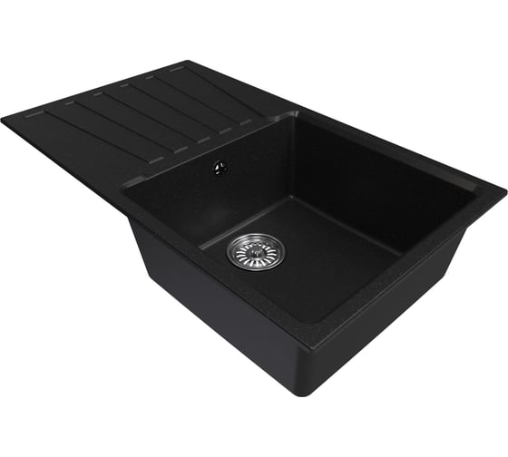 Мойка MIXLINE ML-GM20 с крылом, ультра-черная 344, 830х480х190 мм NEW 552008