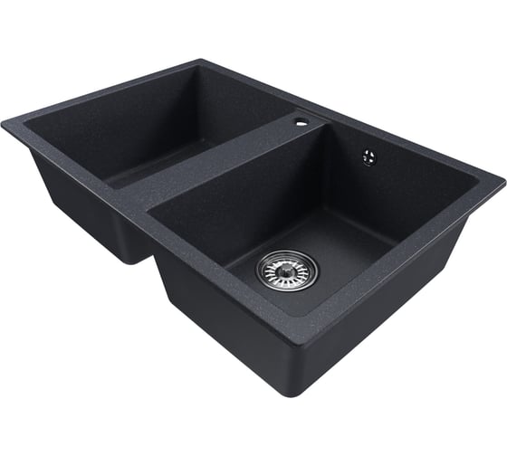 Мойка MIXLINE ML-GM23 двухчашевая, антрацит 343, 770х500х190мм NEW 552044