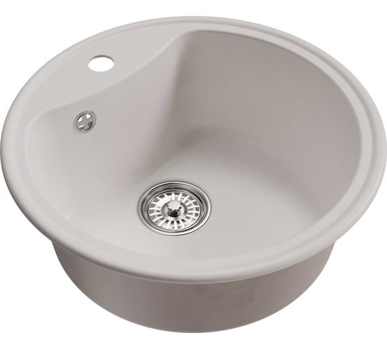 Мойка MIXLINE ML-GM09 круглая, ультра-белая 341, 510 мм глубина чаши 190 NEW 551802