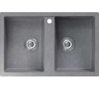 Мойка MIXLINE ML-GM23 двухчашевая, графит 342, 770х500х190 мм NEW 552043