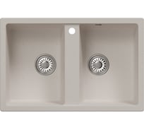 Мойка MIXLINE ML-GM23 двухчашевая, белая 331, 770х500х190 мм NEW 552041