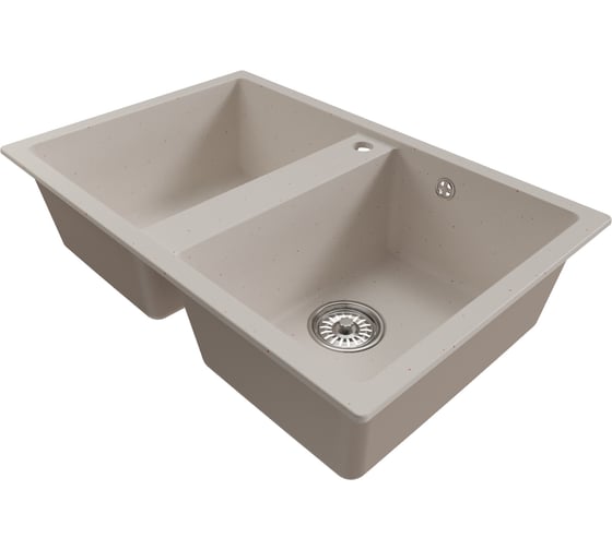Мойка MIXLINE ML-GM23 двухчашевая, белая 331, 770х500х190 мм NEW 552041
