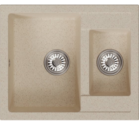 Мойка MIXLINE ML-GM21 двухчашевая, бежевая 328, 600х500х190 мм 552015 1