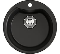 Мойка MIXLINE ML-GM12 круглая, ультра-черная 344, 480 мм глубина чаши 210 NEW 551841