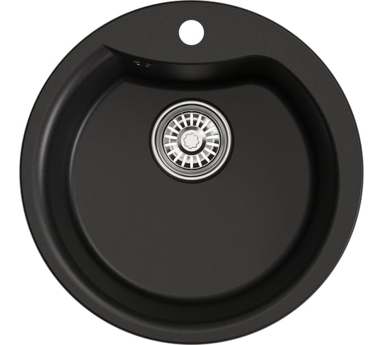 Мойка MIXLINE ML-GM12 круглая, ультра-черная 344, 480 мм глубина чаши 210 NEW 551841 1