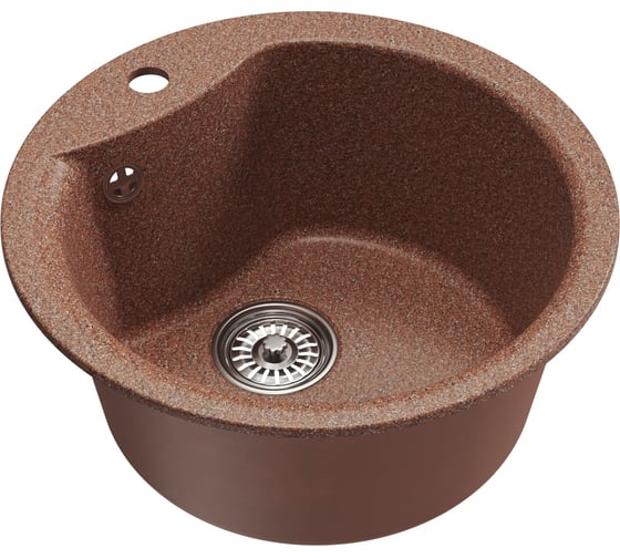 Мойка MIXLINE ML-GM12 круглая, терракотовая 307, 480 мм глубина чаши 210 NEW 551832