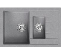 Мойка MIXLINE ML-GM22 двухчашевая с крылом, графит 342, 770х500х195мм 552031