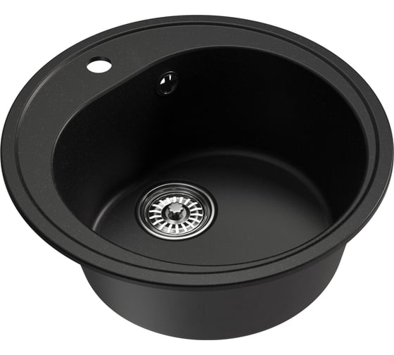 Мойка MIXLINE ML-GM11 круглая, ультра-черная 344, 500 мм, глубина чаши 180 NEW 551829