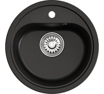 Мойка MIXLINE ML-GM10 круглая, ультра-черная 344, 440мм глуб. чаши 180 NEW 551817