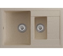 Мойка MIXLINE ML-GM22 двухчашевая с крылом, бежевая 328, 770х500х195мм 552028