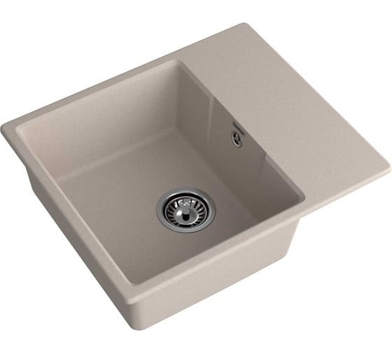 Мойка GranFest URBAN 658L 1 чаша+крыло, 580х490 мм GF-UR-658L песочный