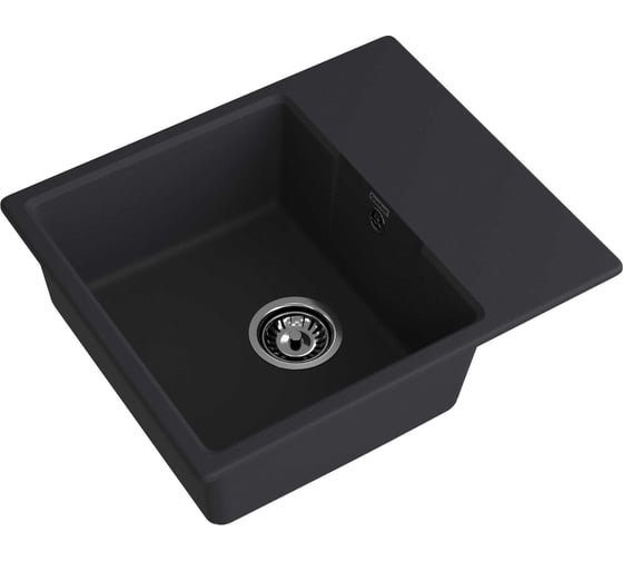 Мойка GranFest URBAN 658L 1 чаша+крыло, 580х490 мм GF-UR-658L черный