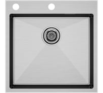 Кухонная мойка Paulmark KRONER-EDGE 51, брашированная сталь, 510х510мм, PM775151-BS