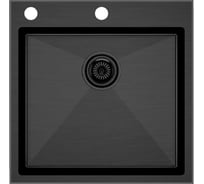 Кухонная мойка Paulmark KRONER-EDGE 51, вороненая сталь, 510х510мм, PM775151-GM