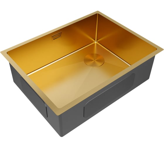 Кухонная мойка Paulmark NEXT-SKEW 58 UNI, брашированное золото, 580х440мм, PM885844-BG