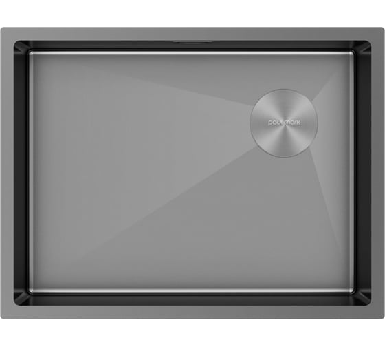 Кухонная мойка Paulmark NEXT-SKEW 58 UNI, вороненая сталь,580х440мм, PM885844-GM 1