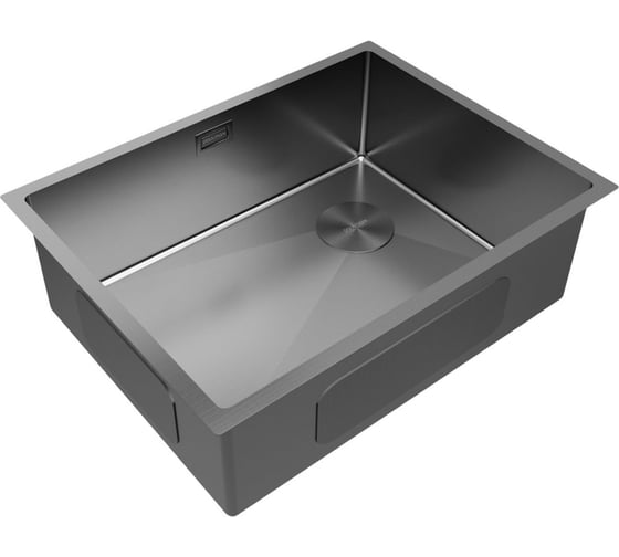 Кухонная мойка Paulmark NEXT-SKEW 58 UNI, вороненая сталь,580х440мм, PM885844-GM